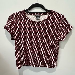 Red, White, and Black Aqua Blouse